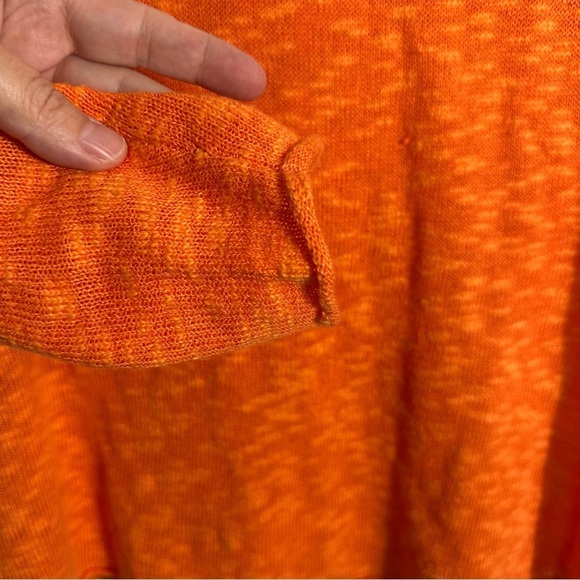 Project brand "BEACH" lightweight hoodie, orange, sz. M, linen/cotton, nubby - Picture 3 of 7